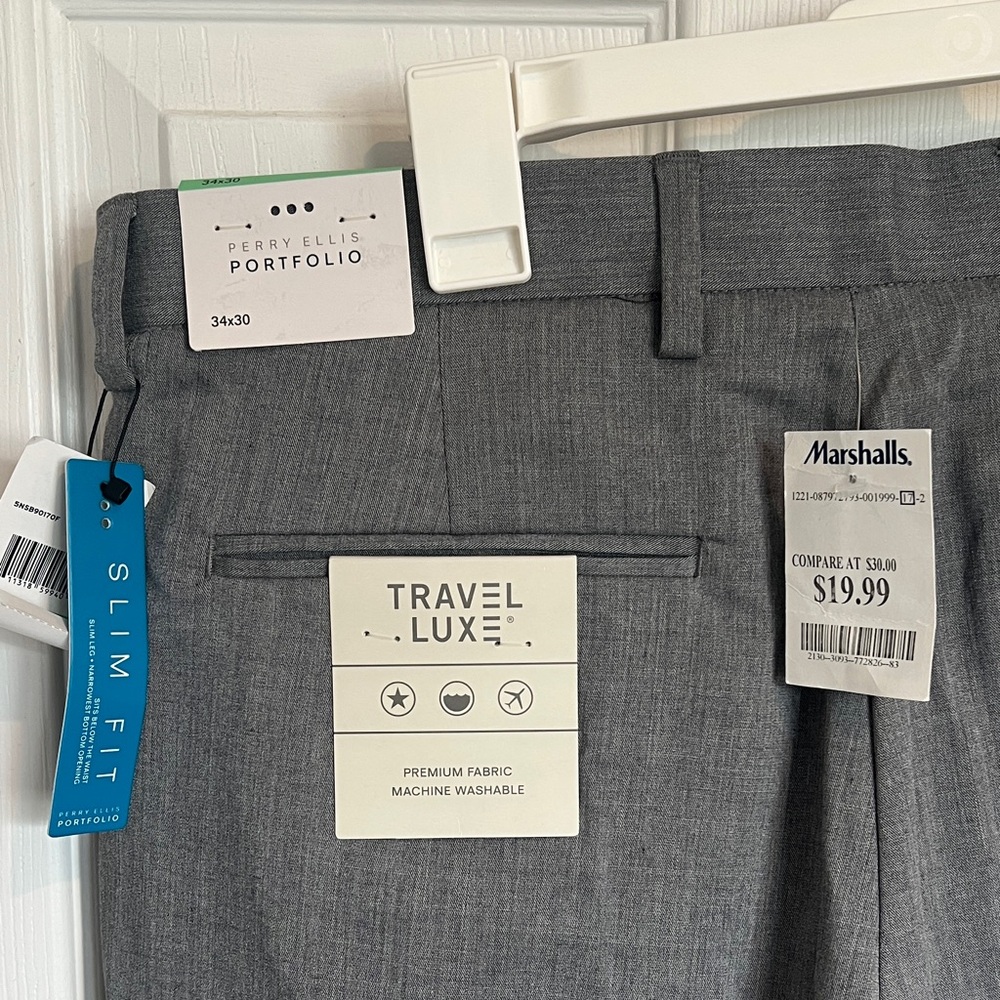 Perry Ellis Travel Luxe Gray Men's Pants